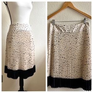Ann Taylor Pleated A-Line Polka Dot Skirt